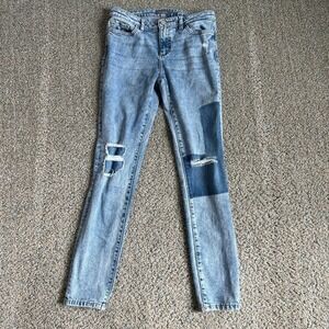 DL1961 Harper Boyfriend Girl's Jeans Size 16 Distressed Light Wash Stretch Denim